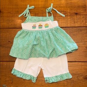 Mom and Me Cupcake smocked outfit